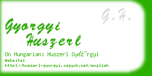 gyorgyi huszerl business card